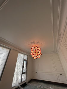 Lampadario a sfera in vetro soffiato viola, Design moderno speciale per la decorazione domestica - Product Image 5