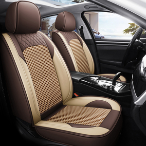 Venta al por mayor de fabricante directo, gran oferta, piel de dibujos animados, seda helada, juego de cojines para asiento de coche, tipo frontal hecho de material de cuero, red roja - Product Image 4