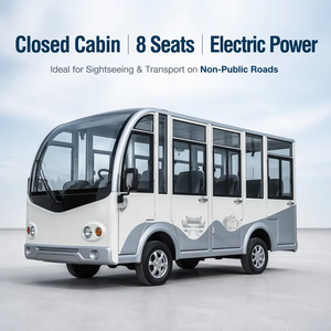 รถบัสไฟฟ้าเที่ยวชมเมือง GEENTEK รุ่นใหม่ 8 ที่นั่ง แบบปิด พร้อมมอเตอร์ AC 4KW เบรกดิสก์  ความสามารถในการขึ้นเนิน 20%-25% สำหรับถนนที่ไม่เป็นทางหลวง - Product Image 3