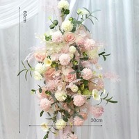 Fleurs artificielles roses pour mariage Zone d'accueil Photo Zone Fond Mur Arche Proposition Suspendus Fleurs murales Fleurs décoratives