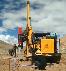 Martillo hidráulico sobre orugas, perforadora para instalar el marco Solar