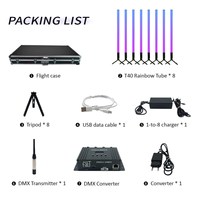 Iluminación LED para Escenarios con Batería, Luz de Escenario Portátil Inalámbrica con Batería, Tubos LED con Batería DMX