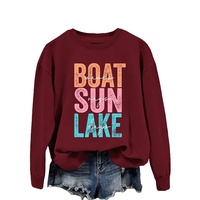 Sweat-shirt pour femme, collection Automne Hiver, motif Vagues du lac soleil, thèmes marin, nautique, voile, bateau, côte, style original et raffiné, un incontournable pour toutes les occasions, idéal pour la superposition, duo neutre
