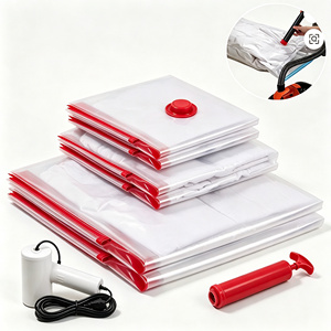 Transparent Vacuum Storage <b>Bags</b> <b>Compression</b> Organizer Pouches With Electric Pump and Hand Pump for Travel and Closet - Product Image 2