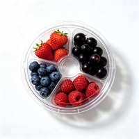 Emballage en blister personnalisé pour salade de fruits frais, plateau thermoformé pour baies avec compartiment à sauce, plastique de qualité alimentaire, personnalisable