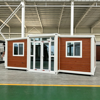 Maison conteneur préfabriquée moderne et extensible avec panneaux sandwich, portable, avec cuisine intégrée, pour jardin