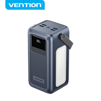 Banco de Energía Portátil Vention con Pantalla LED, Alta Capacidad de 50000 mAh, Carga Rápida, para Camping, con Luz