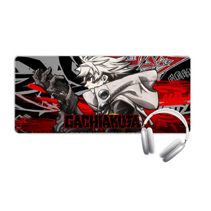 Alfombrilla de Ratón XXL para Juegos, Diseño de Anime y <span class=keywords><strong>Manga</strong></span>, Arte Oscuro, Alfombrilla de Escritorio Extendida Antideslizante, Duradera, Monocromática, Ojo Rojo, para PC - Product Image 4