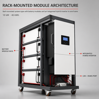 Système de stockage d'énergie industriel tout-en-un monté en rack, onduleur-batterie 10KW 40KWh LiFePO4 hybride hors réseau IP54 CAN RS485