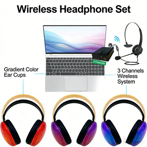 <span class=keywords><strong>Casque</strong></span> sans fil Silent Disco <span class=keywords><strong>5</strong></span> canaux, stéréo HiFi Qualcomm RF 505M ENC, émetteur, <span class=keywords><strong>casque</strong></span> supra-auriculaire Type-C avec lumière RGB - Product Image 3