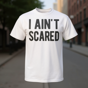 T-shirt promotionnel personnalisable imprimé « I Ain't Scared Saying » - Product Image 3