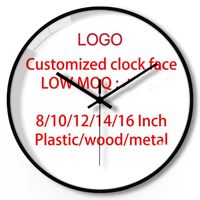 Logo personnalisé en gros de horloges murales numériques tridimensionnelles circulaires en plastique de 12 pouces, salon simple et silencieux ODM/OEM