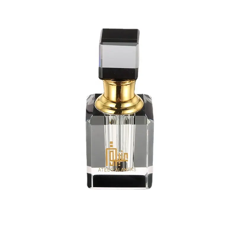 k9 crystal perfume bottle crystal perfume bottle 100ml with leather golden crystal perfume oil bottle