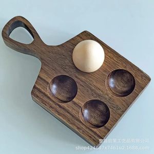 Caja de almacenamiento de huevos de madera, organizador de escritorio hecho a mano con 4 compartimentos para uso en el refrigerador y desayuno - Product Image 4