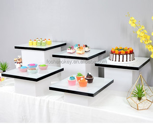 Livraison rapide Noir Acrylique <span class=keywords><strong>Buffet</strong></span> Présentoir Foshan Dessert Table Ensemble Gâteau Snack <span class=keywords><strong>Blanc</strong></span> Nourriture Acrylique Riser - Product Image 3