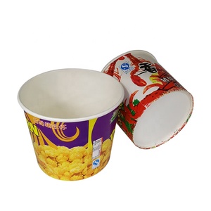 Scatola per <span class=keywords><strong>popcorn</strong></span> da asporto biodegradabile da 130oz con logo personalizzato in rilievo, coperchio in carta con laminazione opaca, inchiostro per alimenti. - Product Image 6