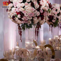 Vase à fleurs en verre transparent pour décoration de table de mariage, centre de table, vase à fleurs ondulé, support pour mariage