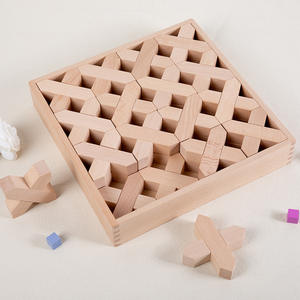 Juguetes de Construcción de Bloques Acrílicos Montessori HOYE CRAFTS, Juego de Bloques de Construcción de Madera, Juego de Apilamiento de Arcoíris - Product Image 5