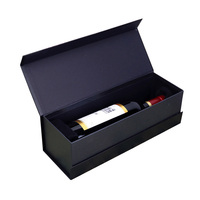 Boîte cadeau de luxe personnalisée pour vin avec pelliculage mat et gaufrage, boîte en cuir PU à rabat, logo personnalisé, recyclable