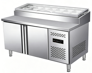 <span class=keywords><strong>Table</strong></span> de préparation professionnelle intégrée réfrigérateur-congélateur en acier inoxydable, idéale pour les pizzerias – Meilleures ventes - Product Image 5