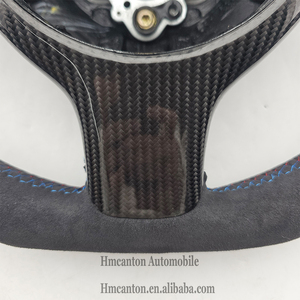 Volante Deportivo Alcantara Azul con Franja Superior Azul y Costuras Azules para BMW E46, el Más Popular - Product Image 6