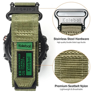 แถบยุทธวิธีกีฬาสำหรับผู้บุกเบิกสายไนลอนสำหรับ6X Fenix7X <span class=keywords><strong>Garmin</strong></span> Pro 5X PLUS 7 6 6Pro 26มม. 22มม. - Product Image 4