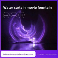 Fontaine de cinéma à écran d'eau de grande envergure, design chinois, AC 110-240V, contrôle programmable, éclairage laser, projection