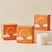 Boîte à bougies pliante personnalisée avec surface douce au toucher pour bougies parfumées en papier rigide
