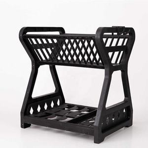 Plastic PP Multifunction Standing Type Double Layer <b>Dish</b> <b>Rack</b> Drainer Organizer Sink <b>Dish</b> Bowl Drain <b>Rack</b> Utensil Holder Storage - Product Image 2