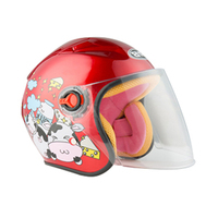 BYB/RNG vaca roja BY-802 cubierta de casco para niños casco de media cara bicicleta monopatín casco de esquí