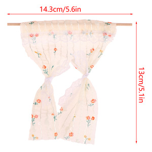 Cortinas en Miniatura para Casa de Muñecas, Modelo Daisy, Cortinas de Encaje con Borde de Algodón, Accesorios de Decoración para el Hogar, Jugueteria - Product Image 6