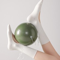 Chaussettes de yoga et de pilates antidérapantes, respirantes, au-dessus du genou, à bout ouvert, personnalisées pour la danse