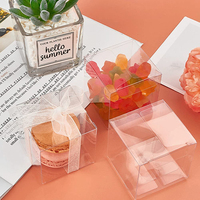 Matériaux recyclés Boîtes de faveur transparentes 2X2X2 pouces PVC plastique Cadeau Transparent Cube Boîtes de mariage Boîtes pour animaux de compagnie