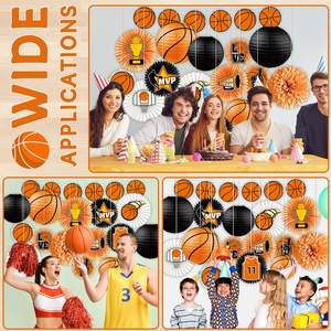 Basket-ball bannière papier lanternes sport nid d'abeille centres <span class=keywords><strong>de</strong></span> <span class=keywords><strong>table</strong></span> ventilateurs <span class=keywords><strong>de</strong></span> papier découpes <span class=keywords><strong>de</strong></span> basket-ball fournitures <span class=keywords><strong>de</strong></span> fête pour garçons anniversaire - Product Image 6