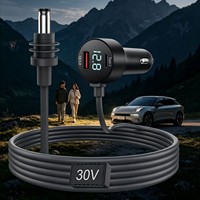 Kabel Charger Mobil Mini Adaptor Pemantik Rokok USB-C PD QC3.0 Voltmeter Digital 3-in-1 12V/24V ke 30V OEM Pabrik