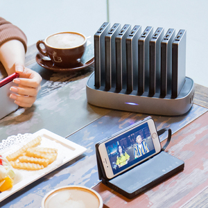 สายชาร์จพาวเวอร์แบงค์แบบพกพา 8 in 1 พร้อมฝาครอบโลหะ รองรับ Type-C ความจุ 8000mAh ใช้เป็นแท่นชาร์จสำหรับร้านอาหาร ห้องสมุด คาเฟ่ - Product Image 6