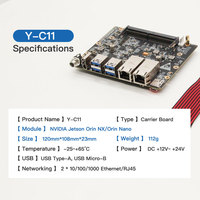 Carte mère industrielle PLink Y-C11 pour Jetson Orin NX/Orin Nano avec plage de température de -40 à +85 ℃   Large plage de température pour l'informatique Edge AI