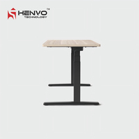 Bureau électrique réglable en hauteur à double moteur 3 niveaux, ergonomique, pour le travail assis-debout à domicile ou au bureau, certifié BIFMA