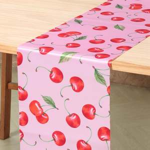 Camino de mesa de fruta fresca-Vibrante y animado Oasis tropical Patrón de fruta Camino de mesa Tributo Satén Suministros de decoración para fiestas - Product Image 3