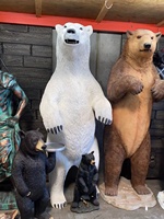 Ours Polaire Debout Taille Réelle Statue En Résine Animal Arctique Affichage Thème Prop Abstrait Fibre De Verre Grande Sculpture Décoration
