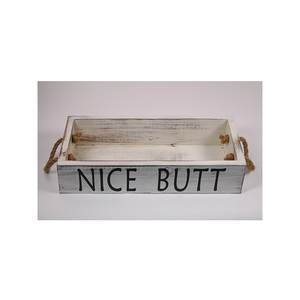 Wood Wall Hanging <strong>Nice</strong> <strong>Butt</strong> Bathroom Decor Box Toilet Basket for Topper Doubles - Product Image 3