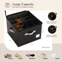 Boîte de rangement pliable transparente à trois couches, durable et portable, pour chaussures et vêtements, avec poignée, pour armoire et salon, 20-35L