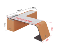 Escritorio Ejecutivo Ergonómico Moderno de Lujo ML, con Cajón, Superficie Multifuncional de Cerámica/Vidrio Naranja, Duradero y Ensamblado