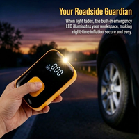 Mini compresseur d'air portable sans fil pour voiture en ABS, gonfleur de pneus avec port de charge Type-C, 150 PSI, compresseur d'air numérique, lumière LED d'urgence