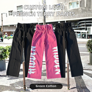 เสื้อผ้าสตรีทแวร์ลำลองผ้าเฟรนช์เทอร์รี่พิมพ์ลายโลโก้ตามสั่ง ตัดขอบเรียบ ทรงขาบาน ซักแบบสแต็ค ผ้าฝ้าย 100% น้ำหนักเบา บริการ OEM ระบายอากาศได้ดี - Product Image 2