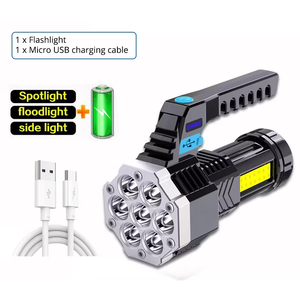 Có thể sạc lại đèn pin Led flash ánh sáng COB + XPE khẩn cấp Torch đèn lồng 4 chế độ chiếu sáng cắm trại ánh sáng mini Led đèn pin - Product Image 5