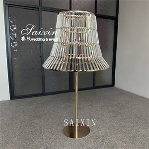 سايكسين تخصيص فريدة من نوعها حبات الكريستال الكبيرة حامل ذهبي لتزيين طاولة الزفاف - Product Image 5