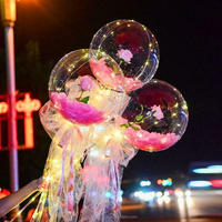Choses de fête cadeaux de Saint-Valentin ballon à bulles Transparent LED ballon lumineux Rose Bouquet pour mariage cadeaux de saint valentin