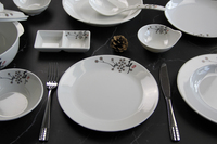 Service de table chinois traditionnel personnalisé, en mélamine écologique, peint à la main, pour mariage, rentrée scolaire, assiettes blanches