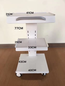 Carrello porta attrezzi dentale in metallo a 3 strati con ruota - Product Image 6